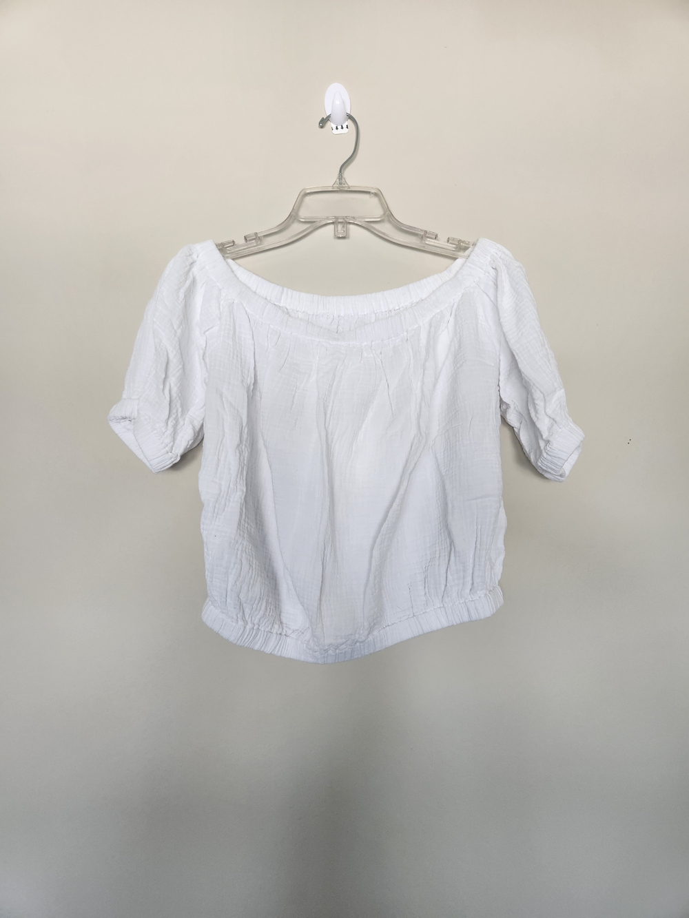 White Off-Shoulder Peasant Top - Brand